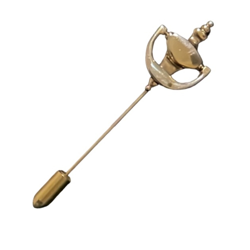 Rare Vintage 14k Gold Plated Moving Door Knocker Stick Pin Brooch